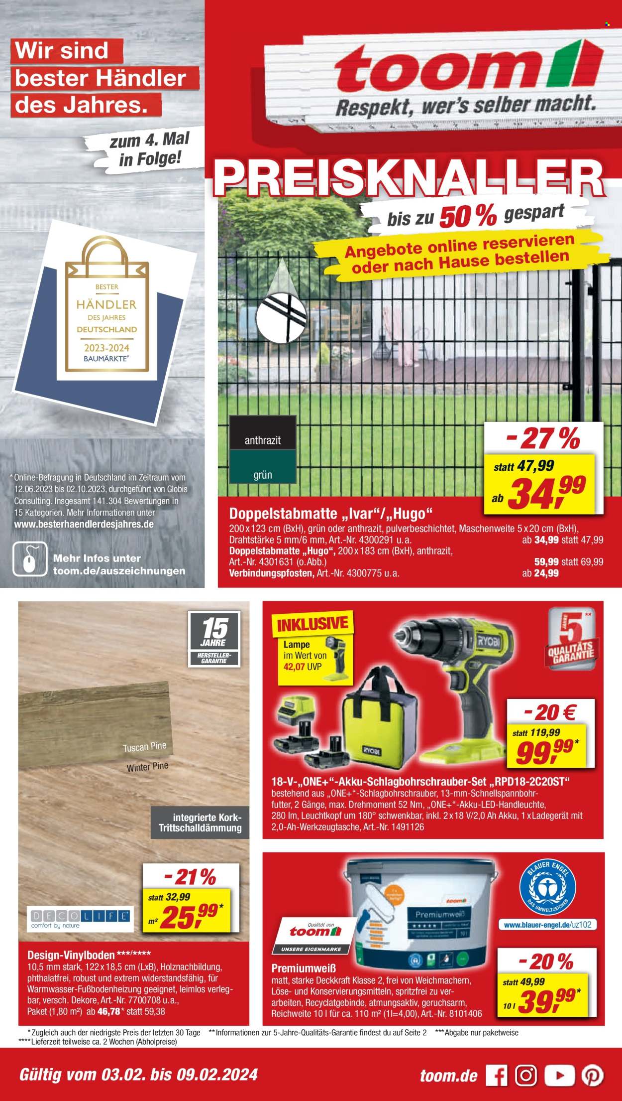 toom Baumarkt Prospekte  - 3.02.2024 - 9.02.2024. Seite 1