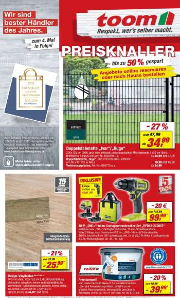 Prospekte toom Baumarkt - 3.02.2024 - 9.02.2024.