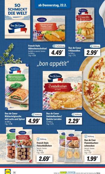 thumbnail - Duc de Coeur Zwiebelkuchen/ Quiche Lorraine