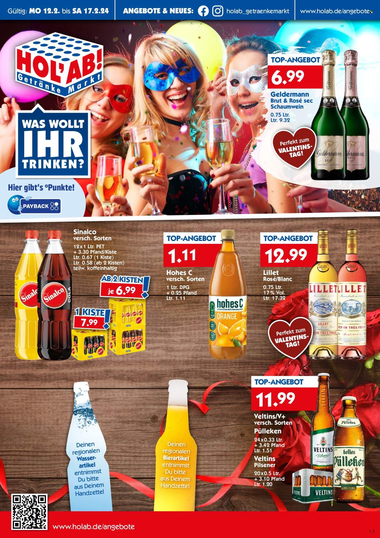 Hol'ab! Getränkemarkt Prospekte  - 12.02.2024 - 17.02.2024. Seite 1