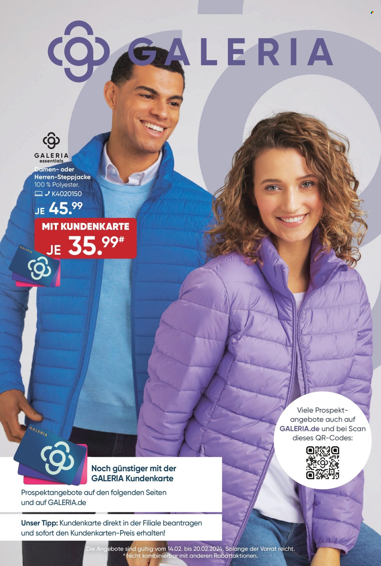 GALERIA Karstadt Kaufhof Prospekte  - 14.02.2024 - 20.02.2024. Seite 1