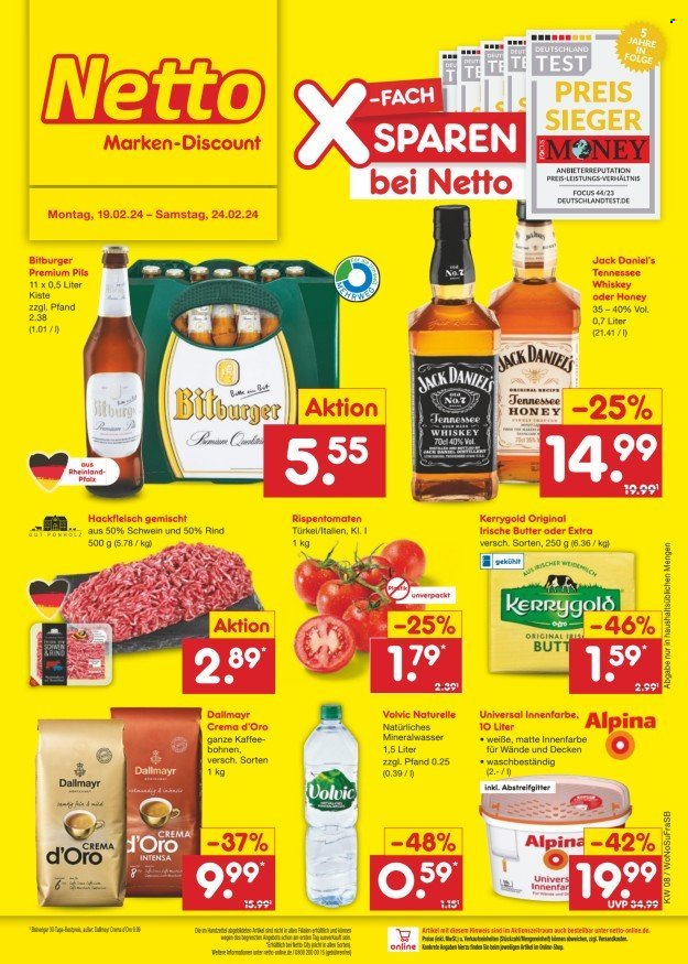 Netto Marken-Discount Prospekte  - 19.02.2024 - 24.02.2024. Seite 1