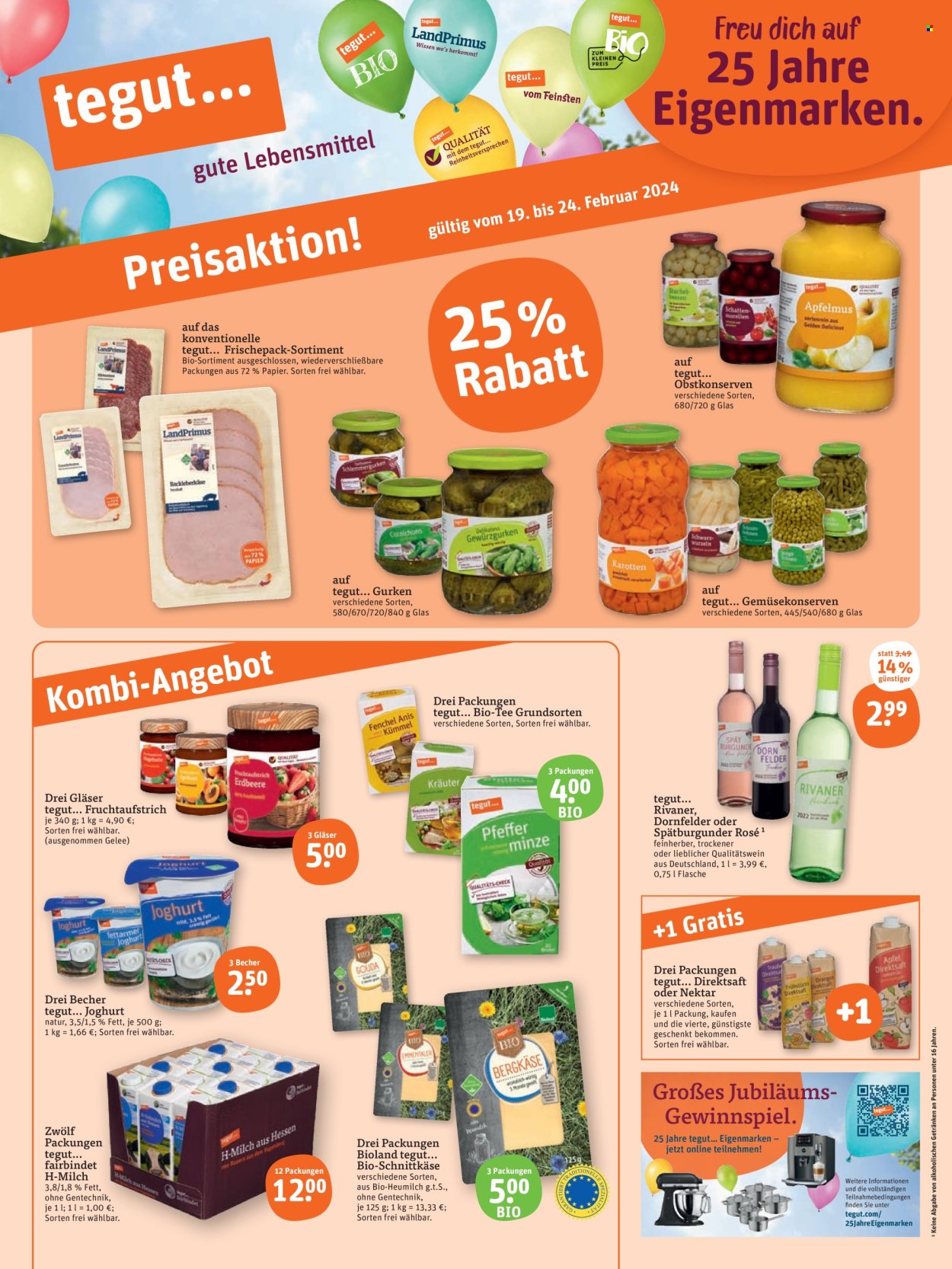 tegut... Prospekte  - 19.02.2024 - 24.02.2024. Seite 1