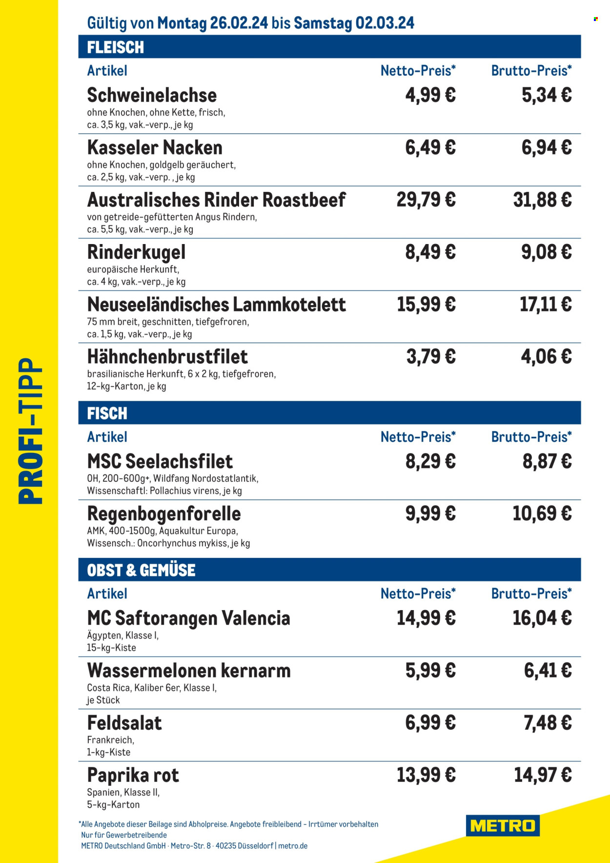 Metro Prospekte  - 26.02.2024 - 2.03.2024. Seite 1