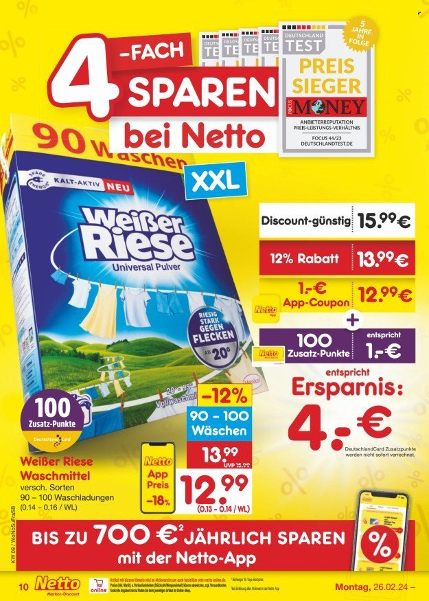 Netto Marken-Discount Prospekte  - 26.02.2024 - 2.03.2024. Seite 10