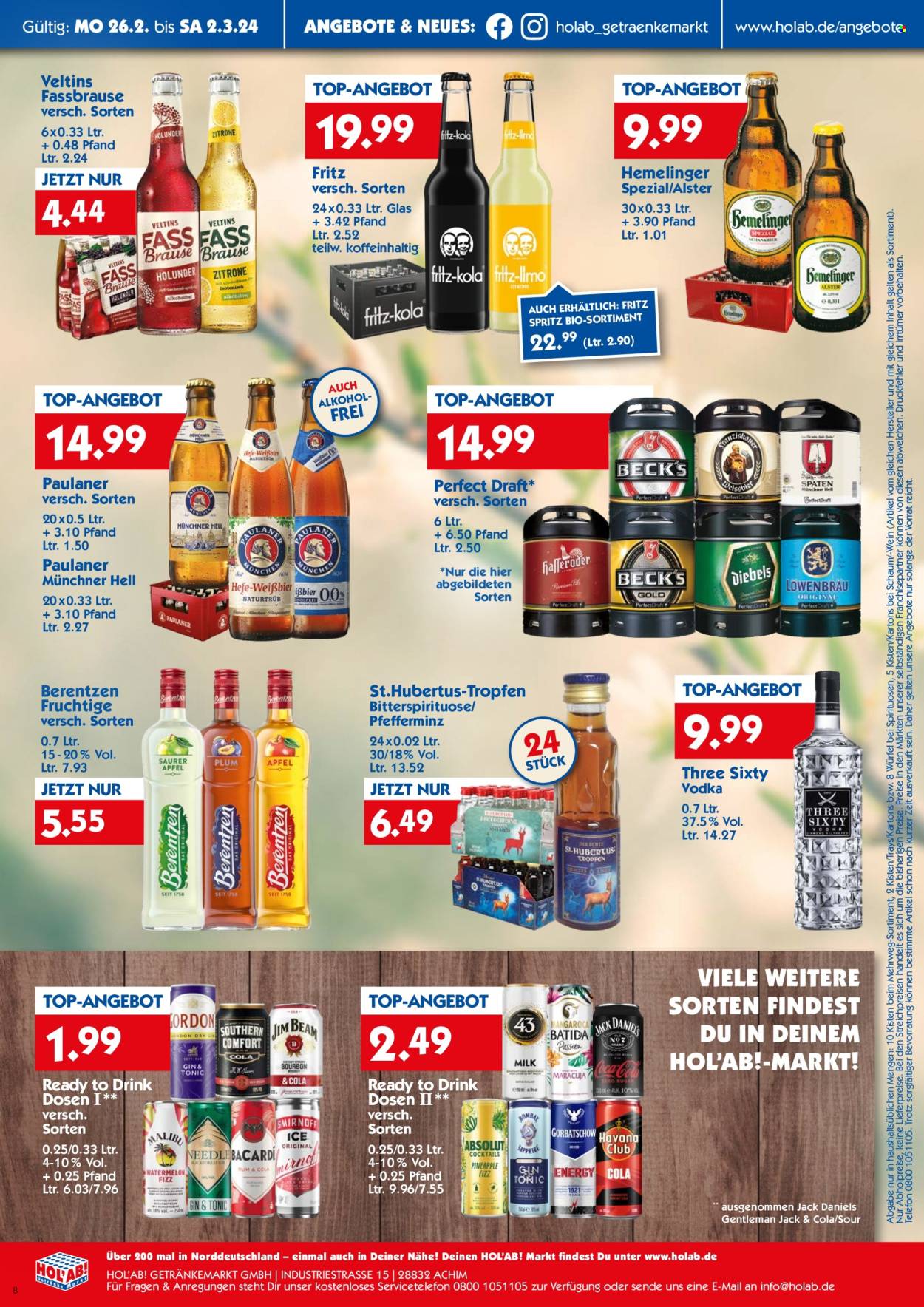 Hol'ab! Getränkemarkt Prospekte  - 26.02.2024 - 2.03.2024. Seite 8