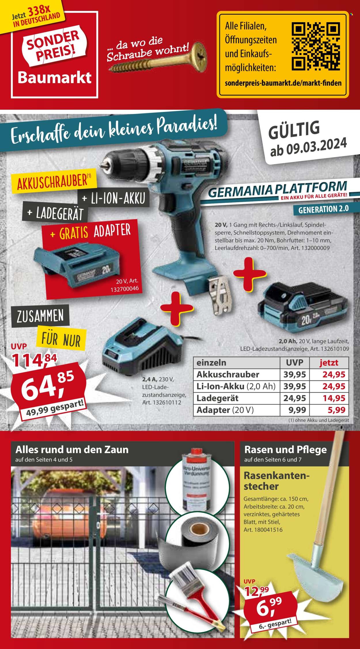 Sonderpreis-Baumarkt Prospekte  - 9.03.2024 - 15.03.2024. Seite 1
