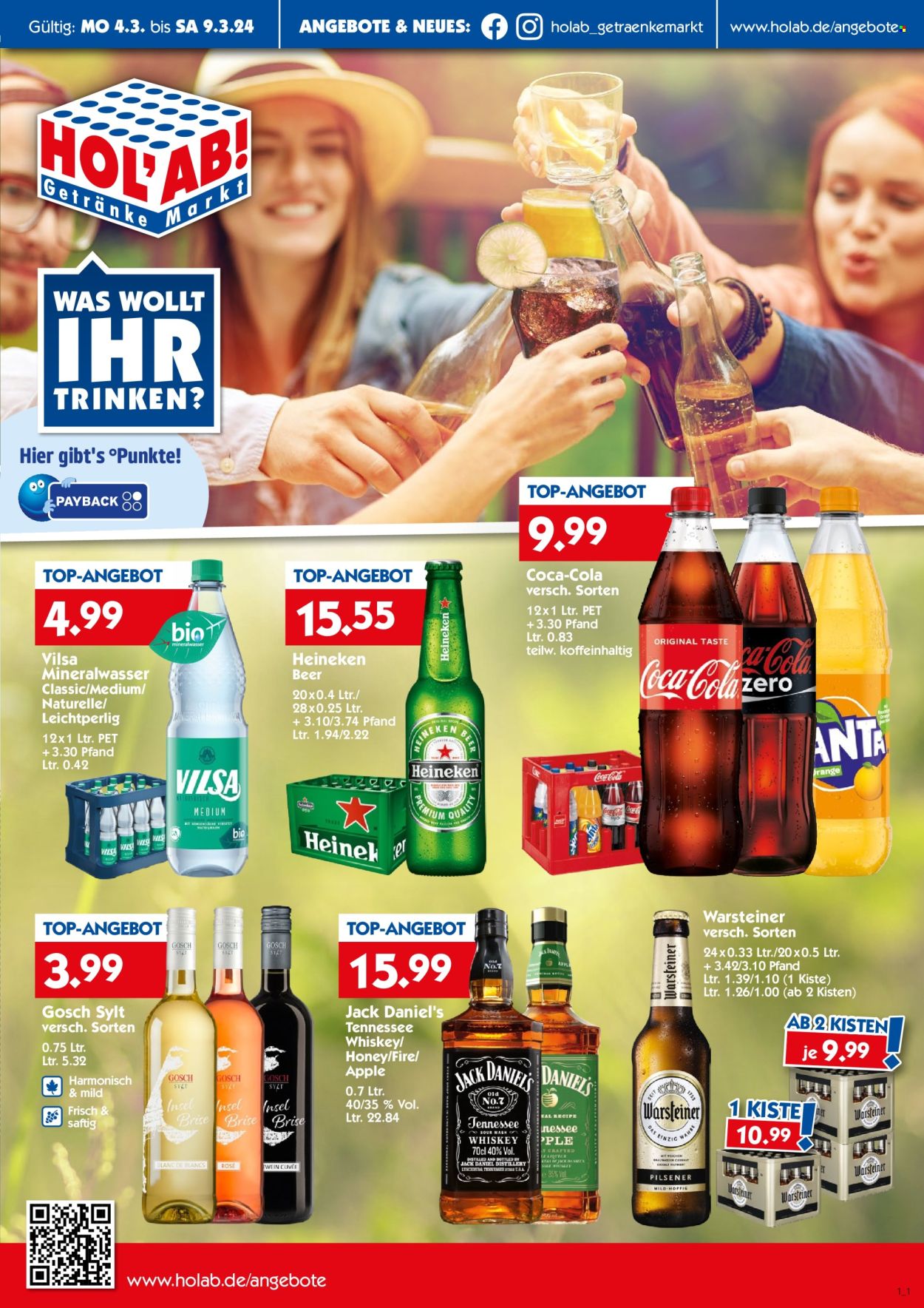 Hol'ab! Getränkemarkt Prospekte  - 4.03.2024 - 9.03.2024. Seite 1