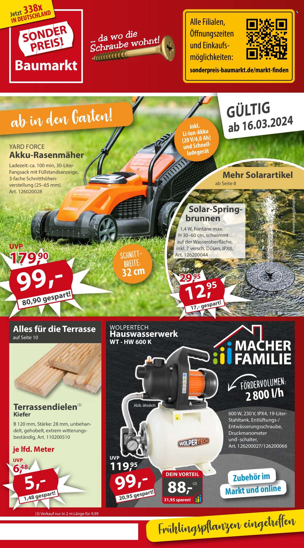 Sonderpreis-Baumarkt Prospekte  - 16.03.2024 - 22.03.2024. Seite 1