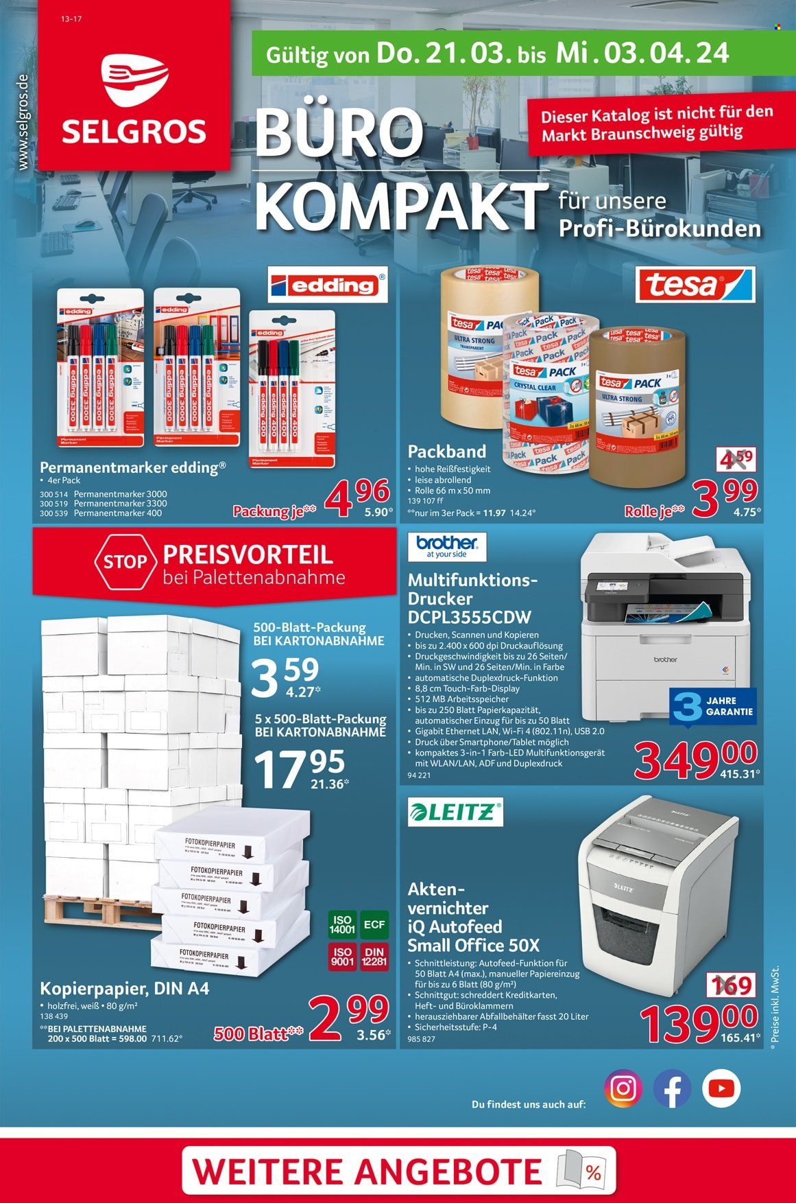 Selgros Prospekte  - 21.03.2024 - 3.04.2024. Seite 1