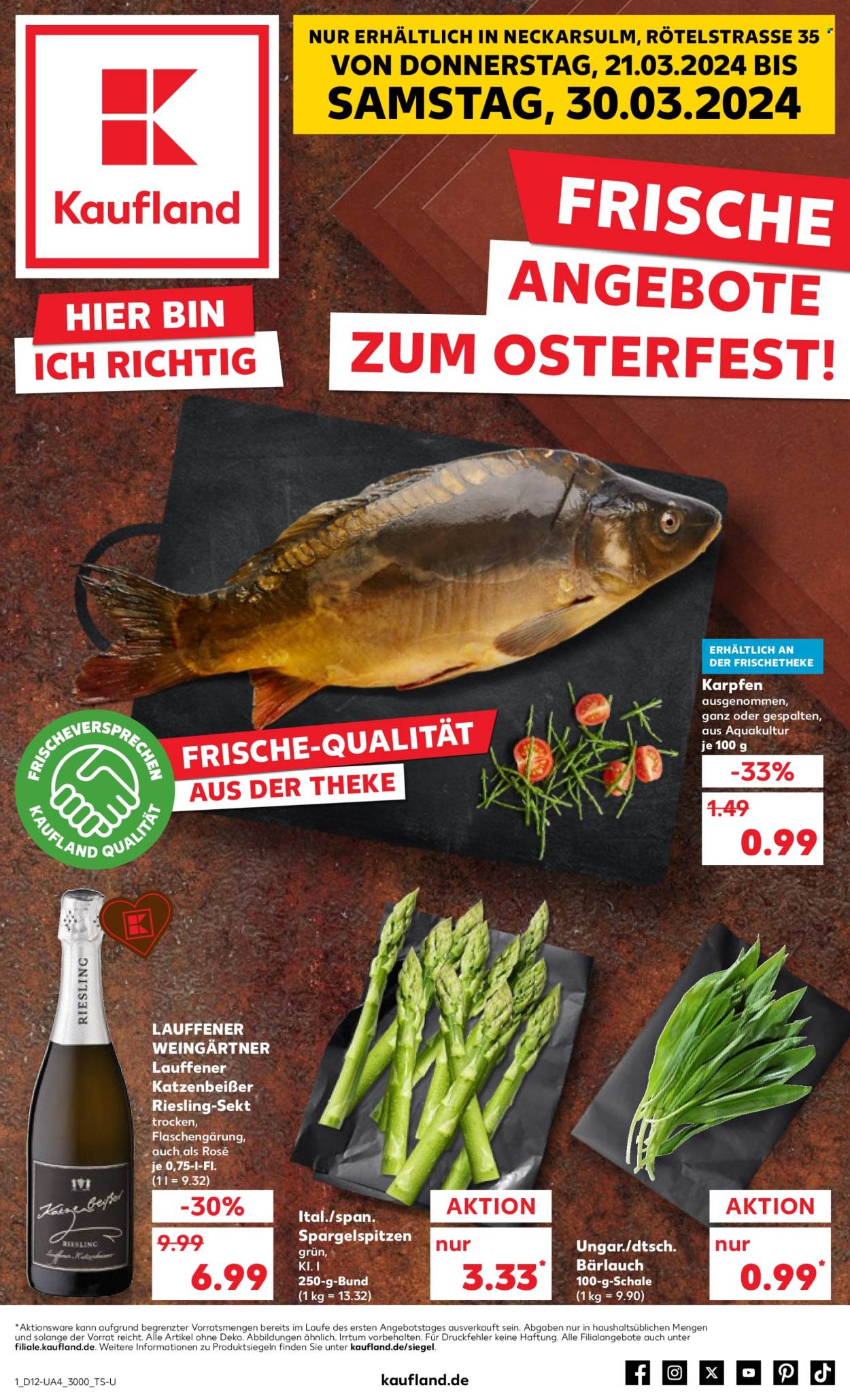 Kaufland Prospekte  - 21.03.2024 - 30.03.2024. Seite 1