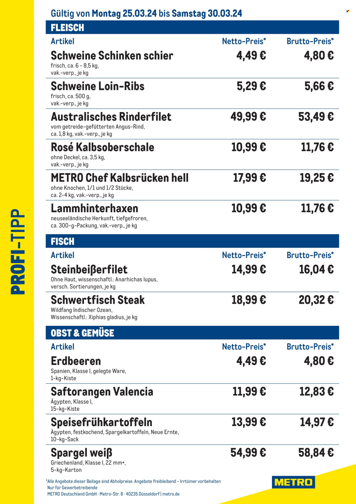 Metro Prospekte  - 25.03.2024 - 30.03.2024. Seite 1