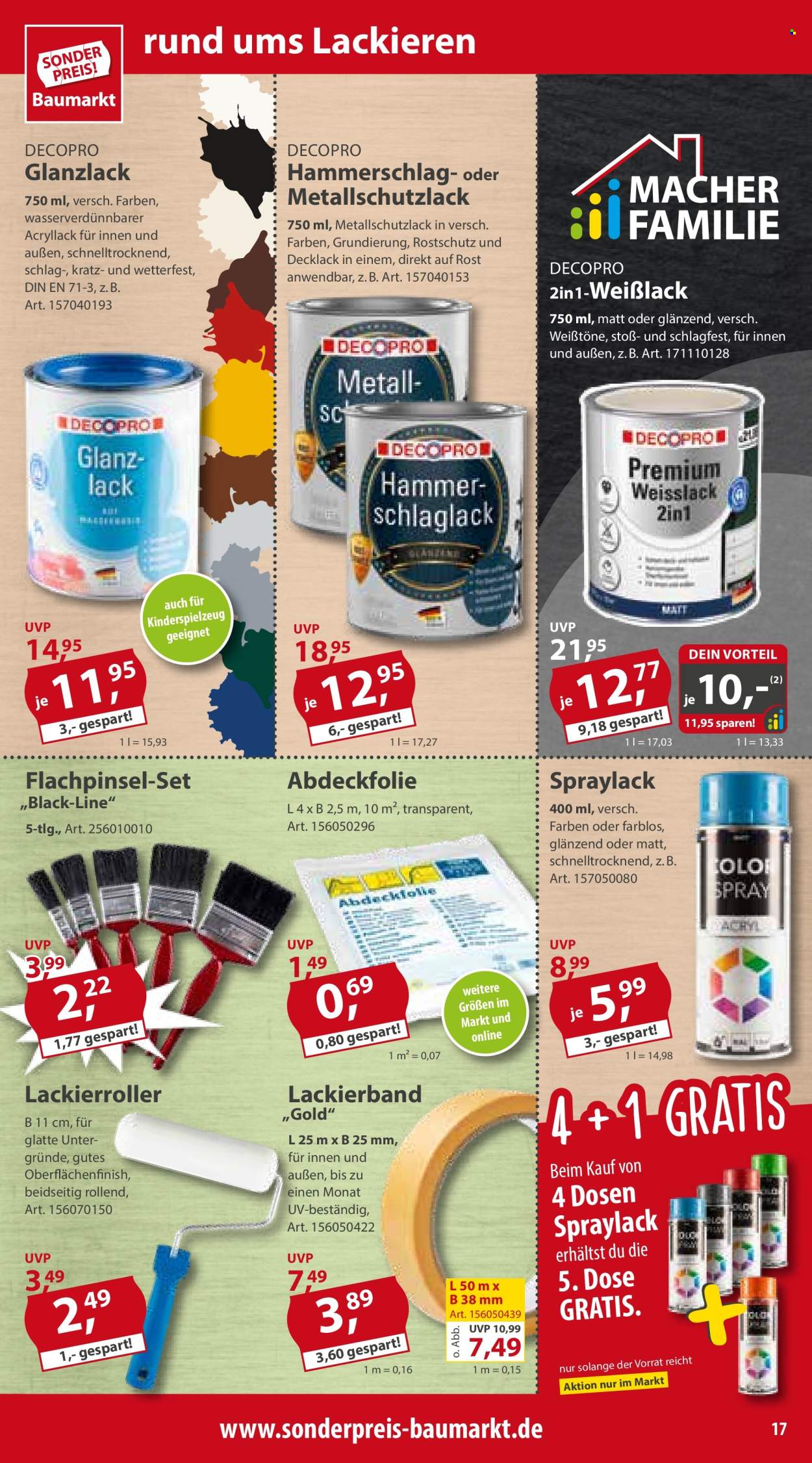 Sonderpreis-Baumarkt Prospekte  - 30.03.2024 - 5.04.2024. Seite 17