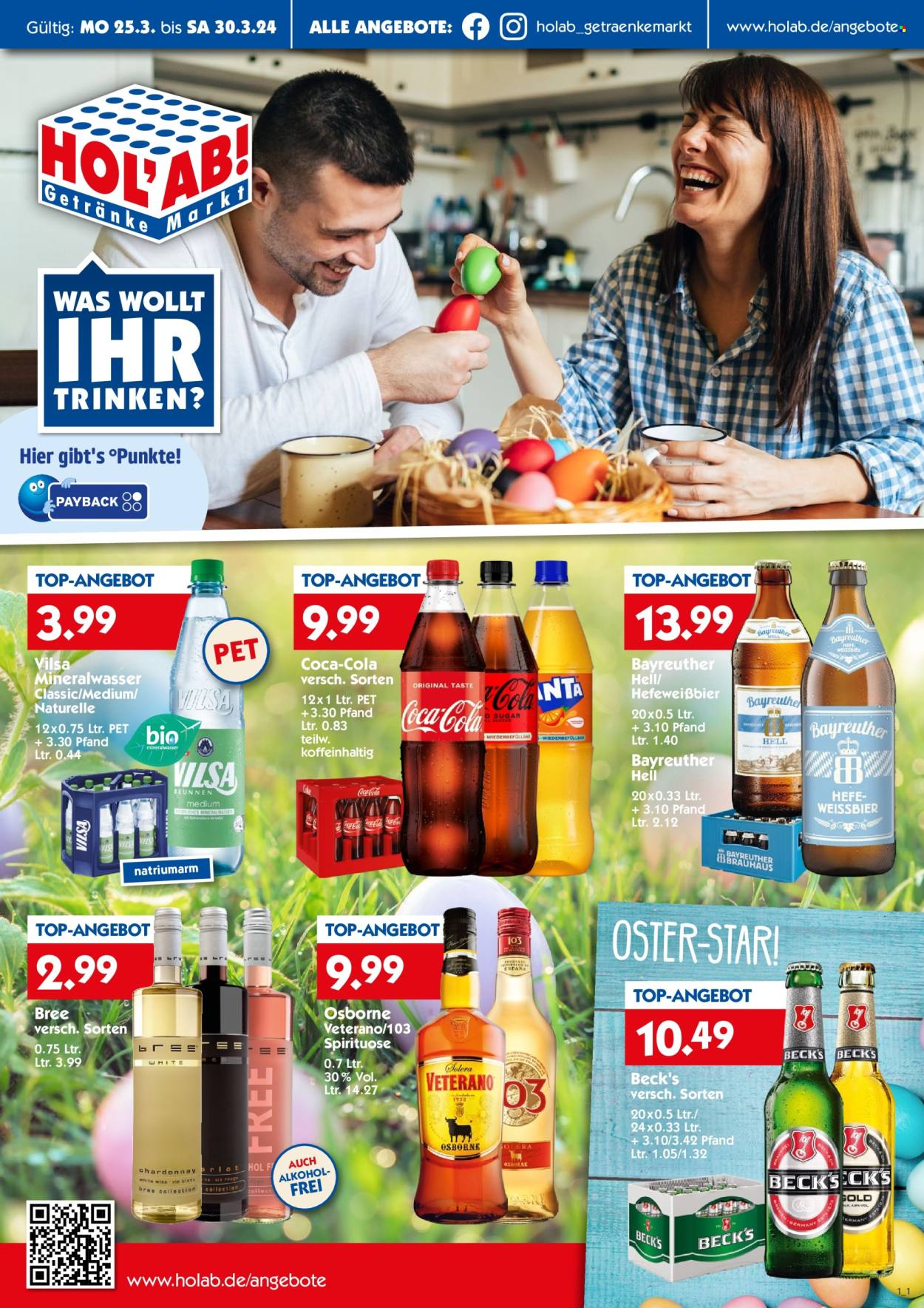 Hol'ab! Getränkemarkt Prospekte  - 25.03.2024 - 30.03.2024. Seite 1