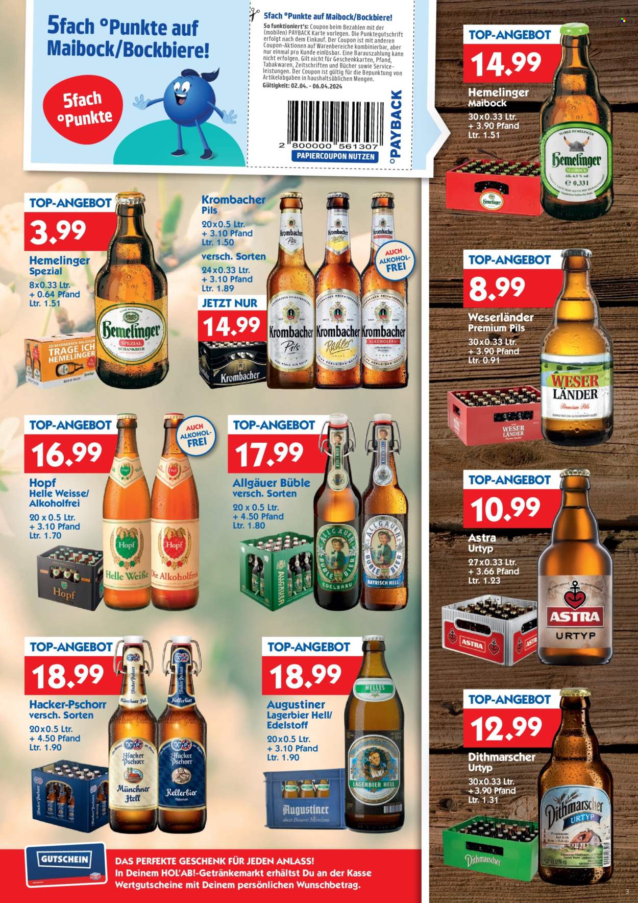 Hol'ab! Getränkemarkt Prospekte  - 2.04.2024 - 6.04.2024. Seite 3