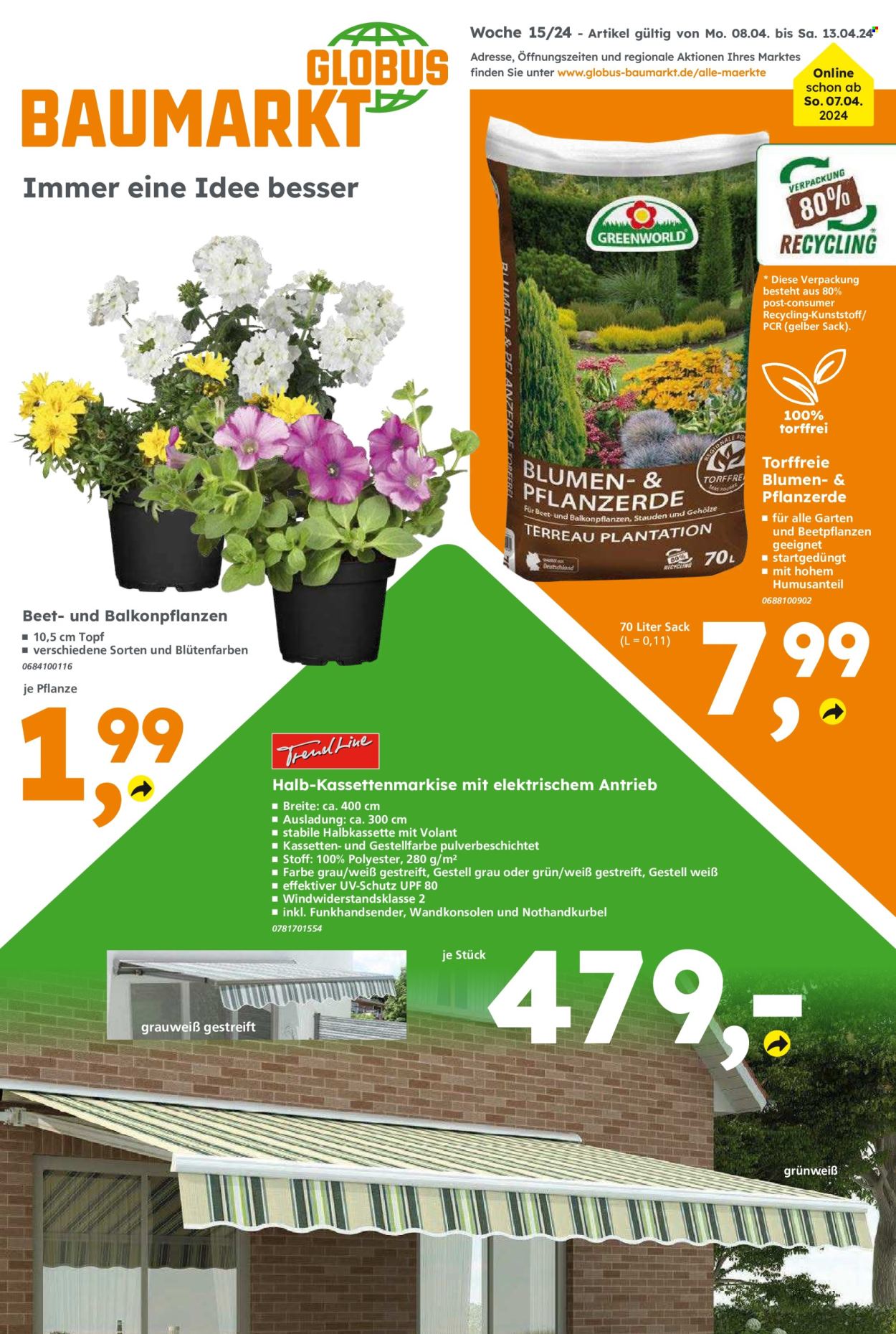 Globus Baumarkt Prospekte  - 8.04.2024 - 13.04.2024. Seite 1