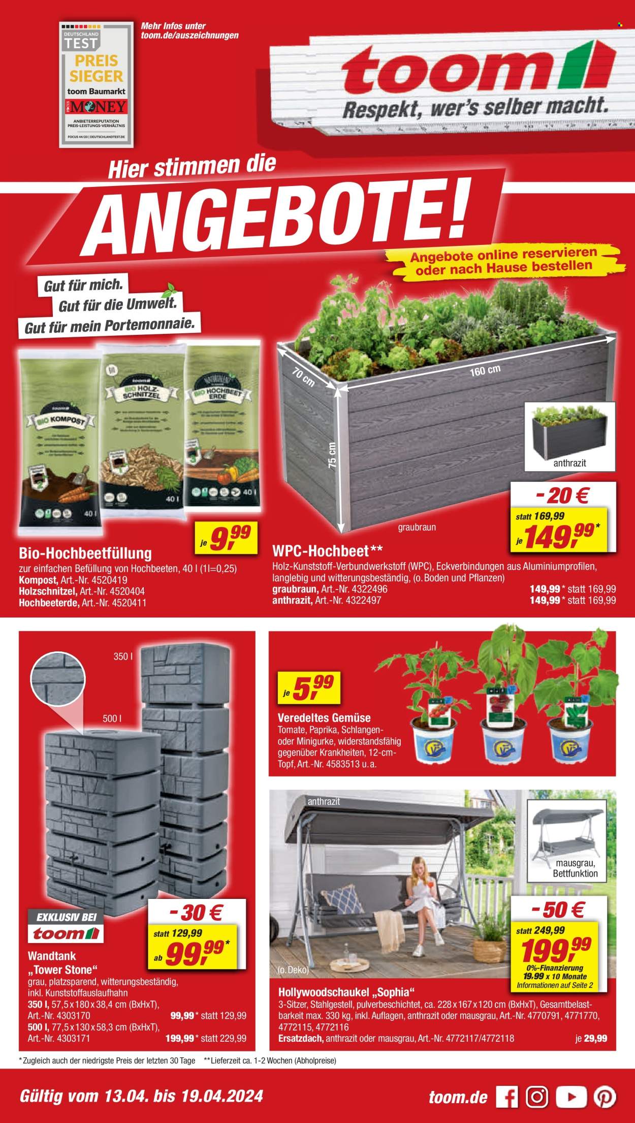 toom Baumarkt Prospekte  - 13.04.2024 - 19.04.2024. Seite 1