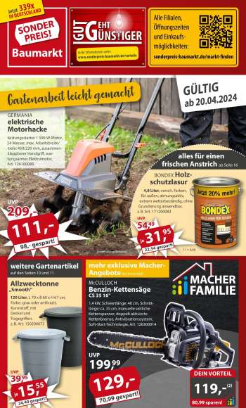 Prospekte Sonderpreis-Baumarkt - 20.04.2024 - 26.04.2024.