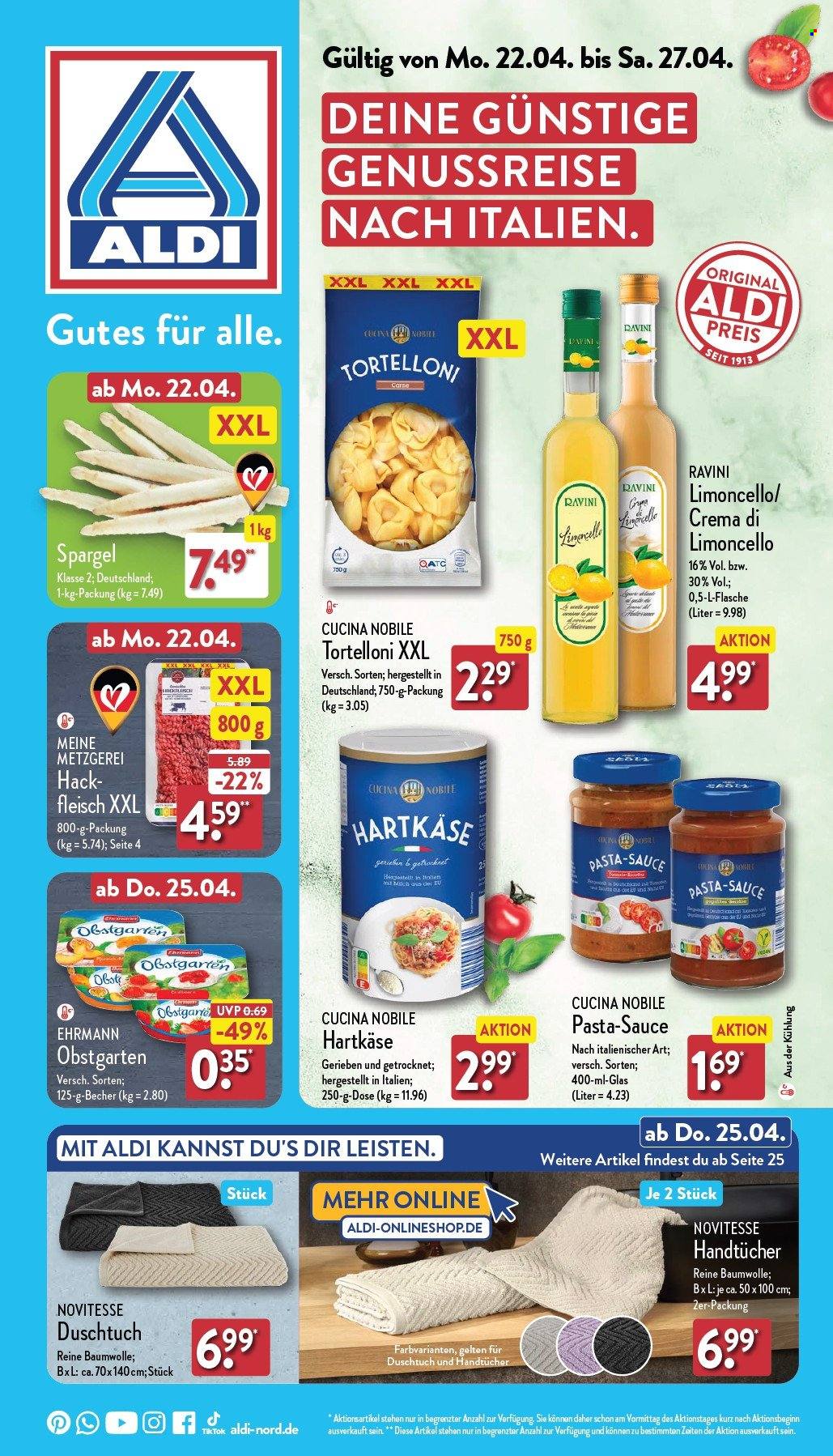 ALDI Nord Prospekte  - 22.04.2024 - 27.04.2024. Seite 1