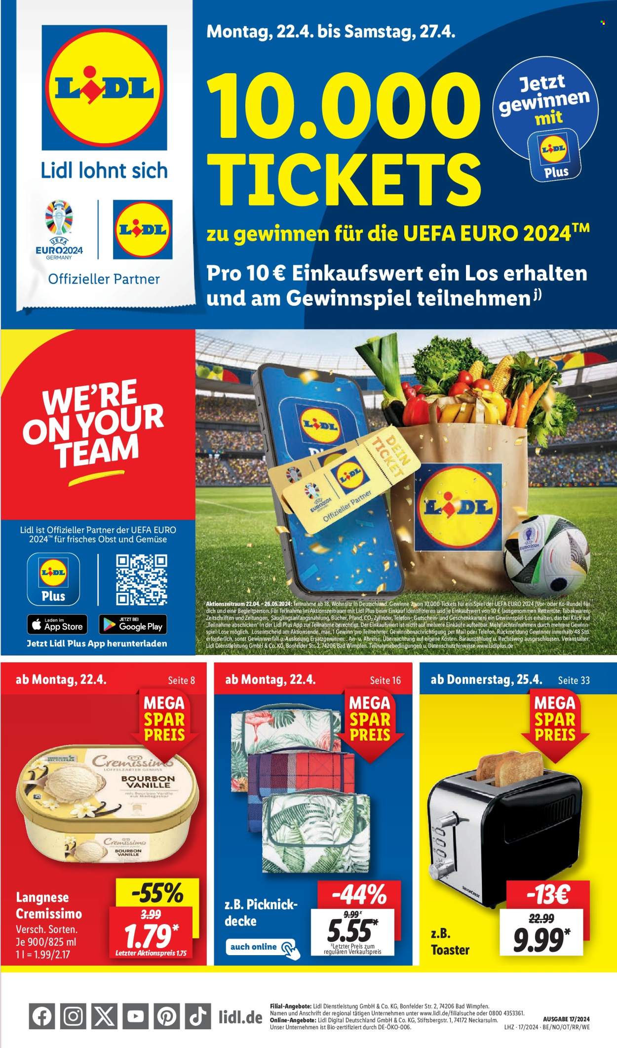 Lidl Prospekte  - 22.04.2024 - 27.04.2024. Seite 1