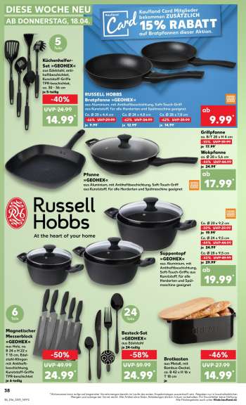 thumbnail - RUSSELL HOBBS Bratpfanne »GEOHEX« aus Aluminium, mit Antihaftbeschichtung, Soft-Touch-Griff aus Kunststoff, für alle Herdarten und Spülmaschine geeignet Ca. Ø 20 x 4,4 cm Ca. Ø 28 x 7,8 cm