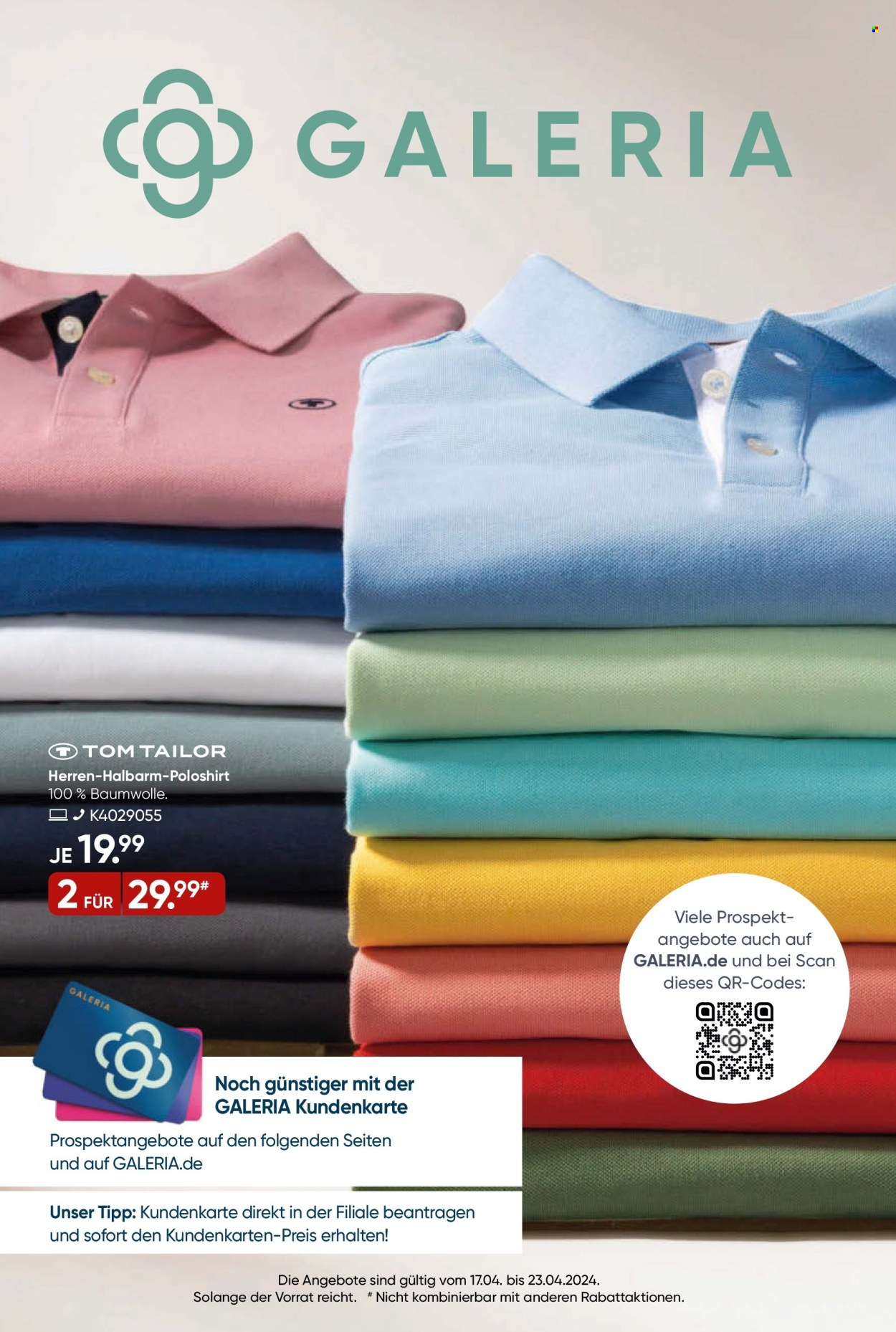 GALERIA Karstadt Kaufhof Prospekte  - 17.04.2024 - 23.04.2024. Seite 1