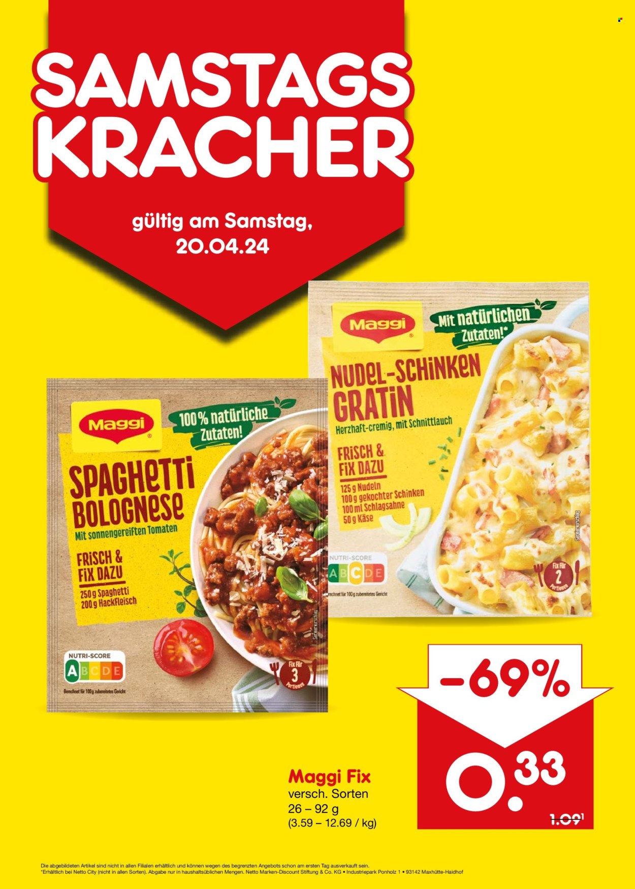 Netto Marken-Discount Prospekte  - 20.04.2024 - 20.04.2024. Seite 1