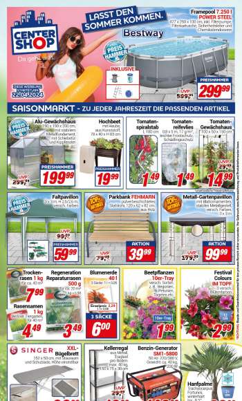 Prospekte CENTERSHOP - 22.04.2024 - 27.04.2024.