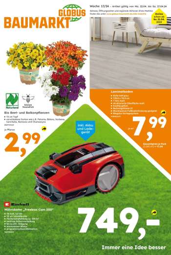 Prospekte Globus Baumarkt - 22.04.2024 - 27.04.2024.