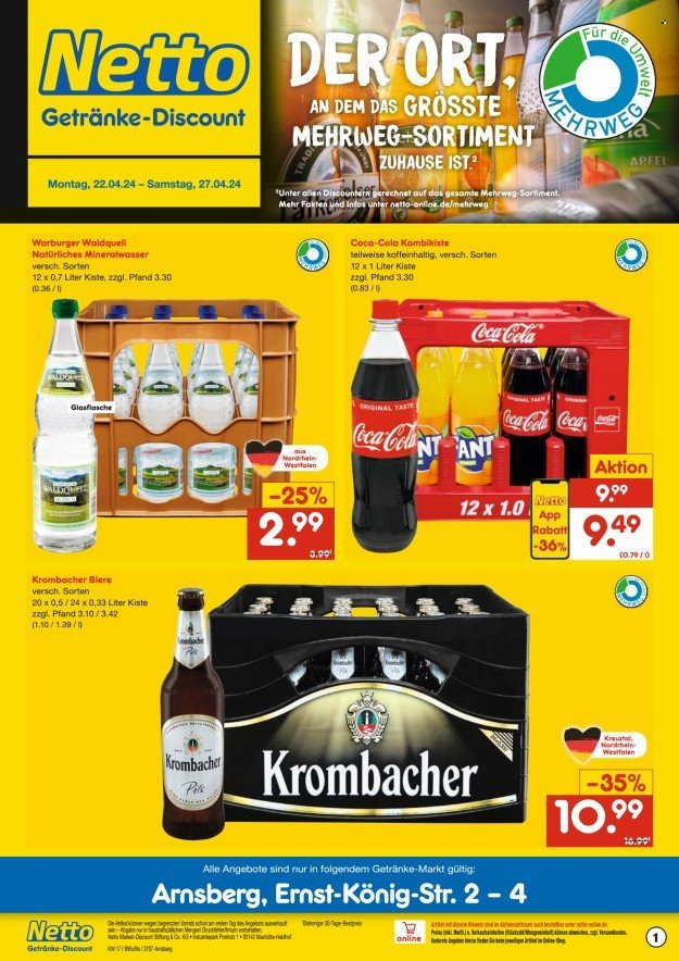 Netto Marken-Discount Prospekte  - 22.04.2024 - 27.04.2024. Seite 1