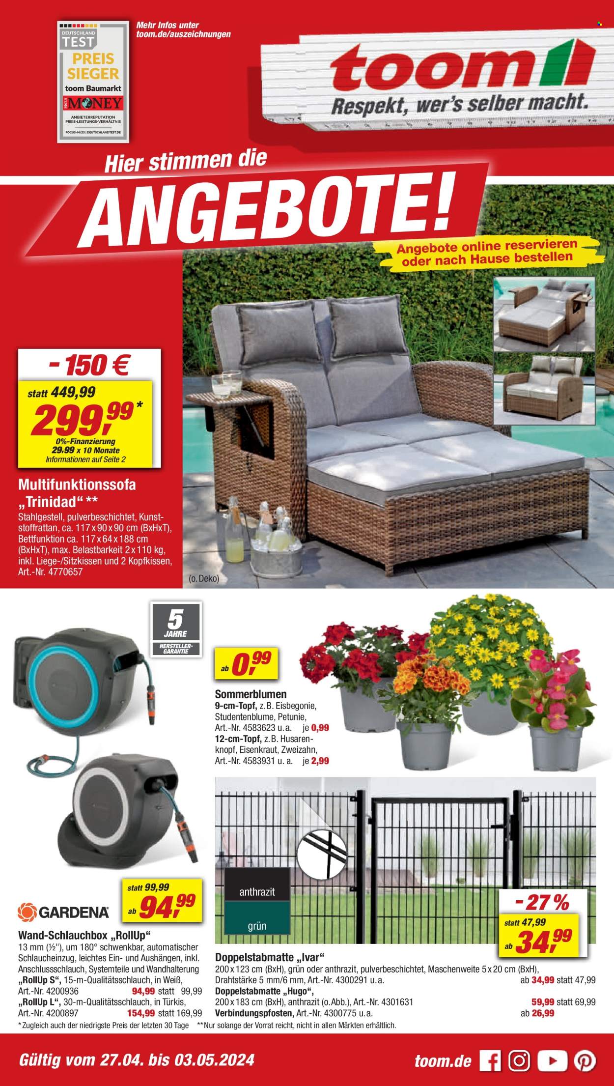 toom Baumarkt Prospekte  - 27.04.2024 - 3.05.2024. Seite 1