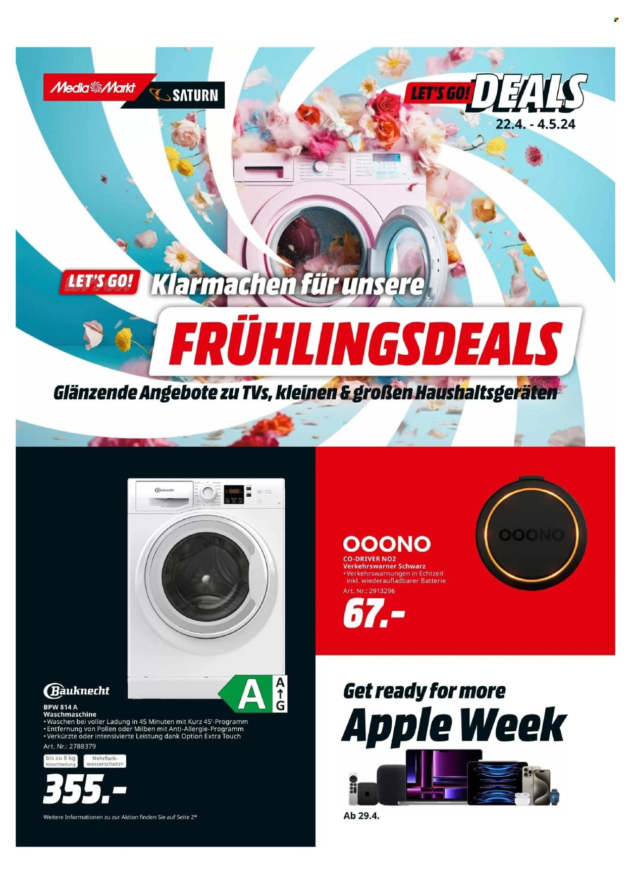 MediaMarkt Prospekte  - 22.04.2024 - 6.05.2024. Seite 1