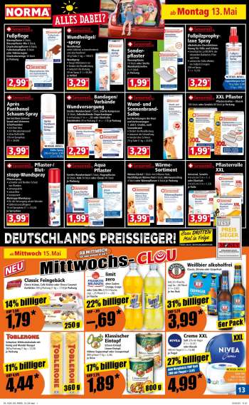 thumbnail - Franken Brunnen limit zero ohne Zucker; Orange, Grape