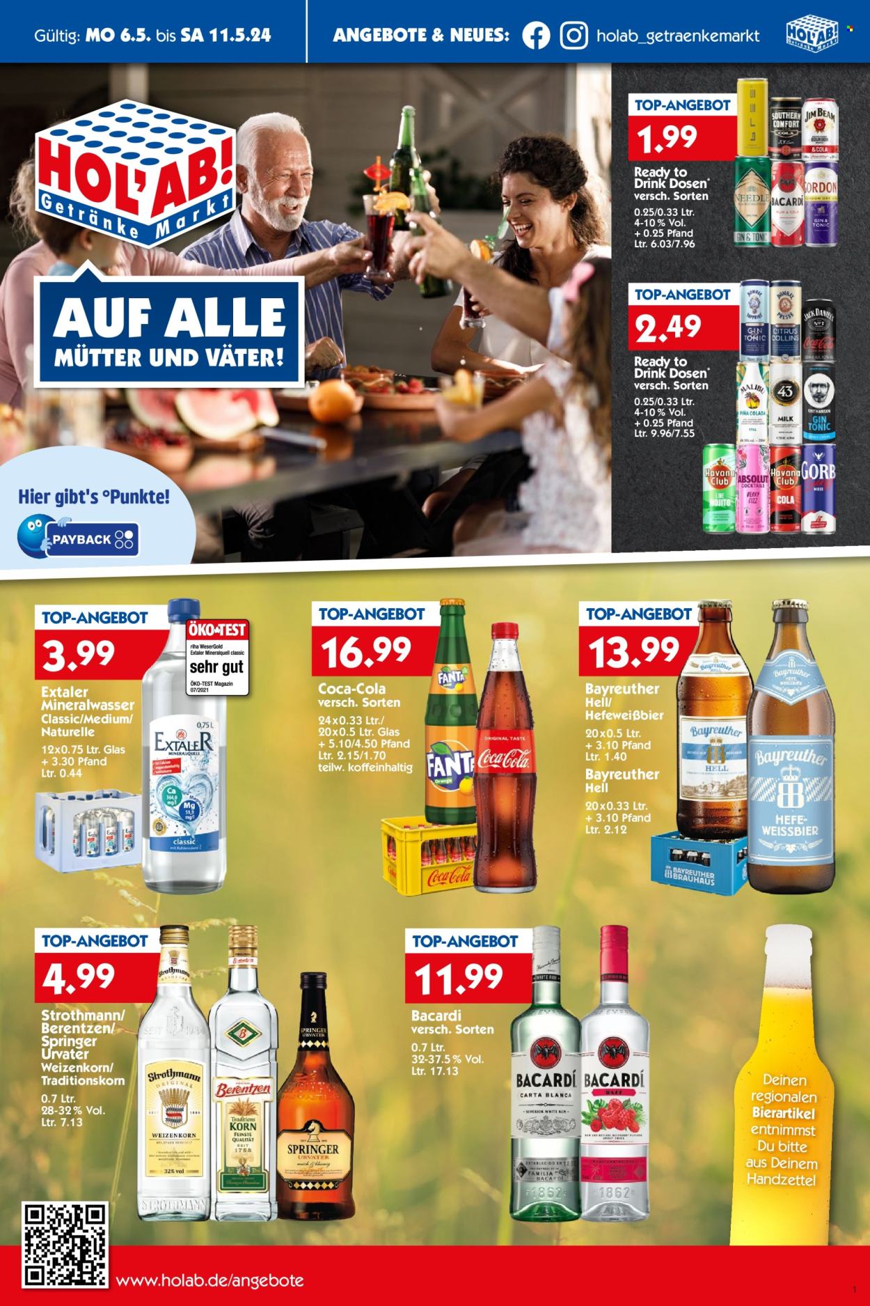 Hol'ab! Getränkemarkt Prospekte  - 6.05.2024 - 11.05.2024. Seite 1