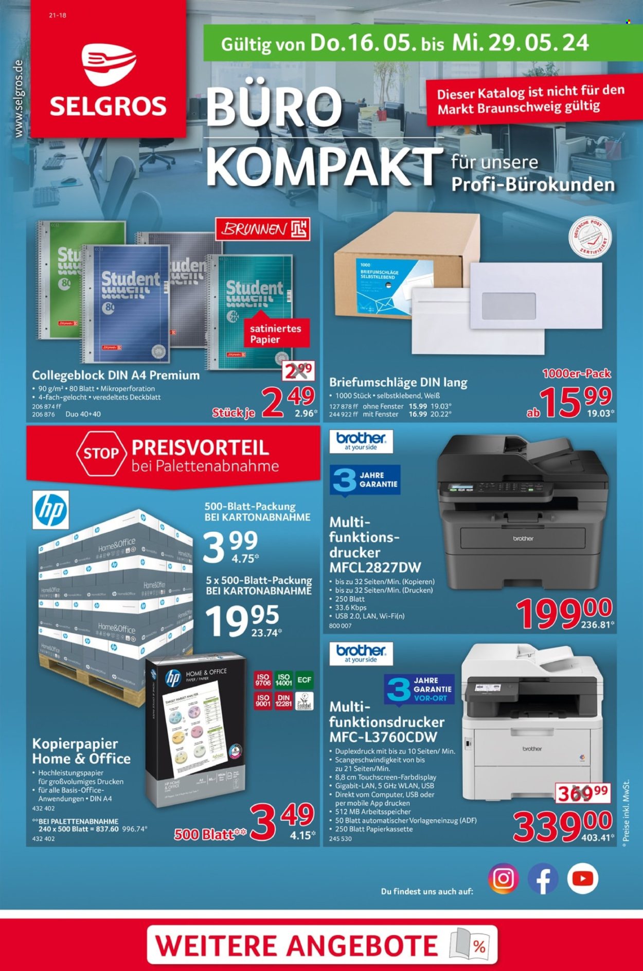 Selgros Prospekte  - 16.05.2024 - 29.05.2024. Seite 1