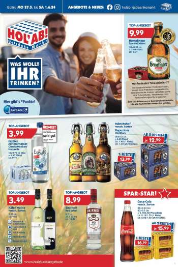 Prospekte Hol'ab! Getränkemarkt - 27.05.2024 - 1.06.2024.