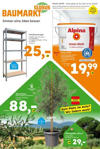 Prospekte Globus Baumarkt - 10.06.2024 - 15.06.2024.