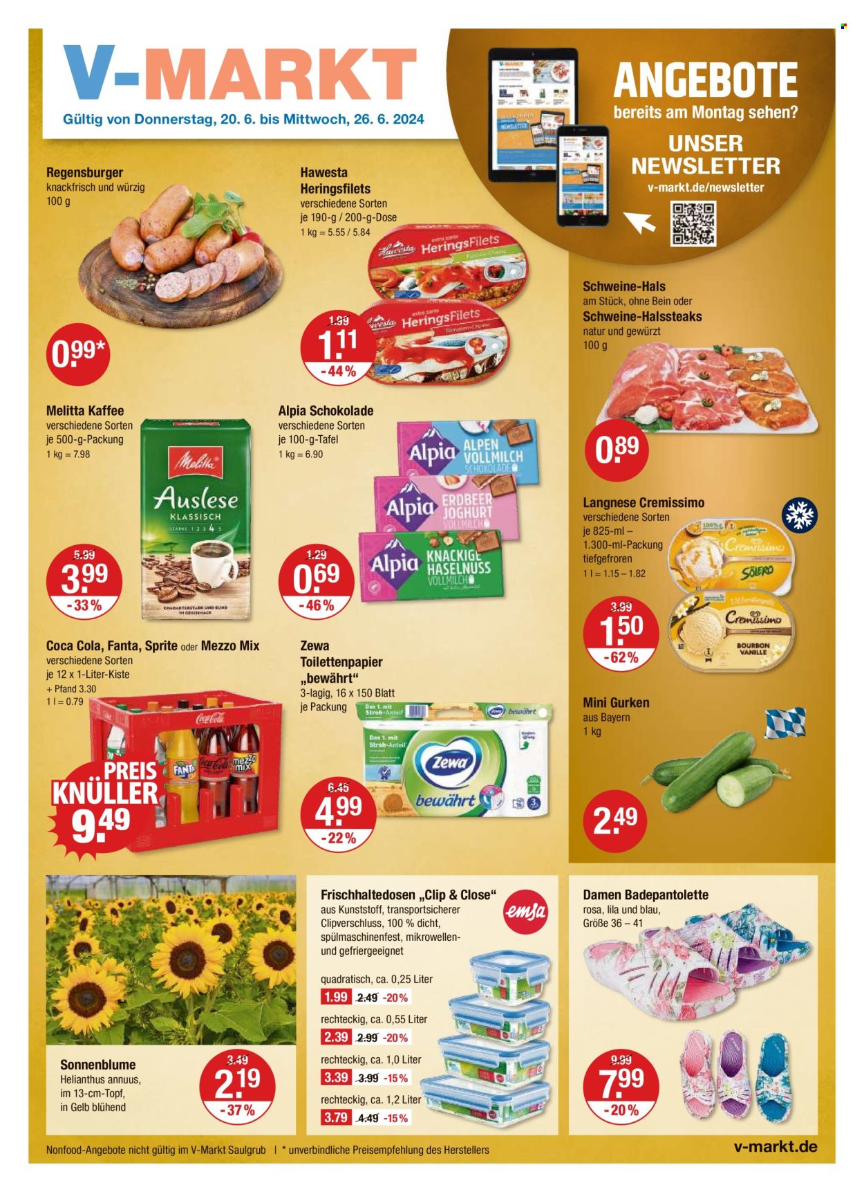 V-Markt Prospekte  - 20.06.2024 - 26.06.2024. Seite 1