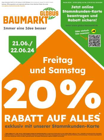 Prospekte Globus Baumarkt - 17.06.2024 - 22.06.2024.