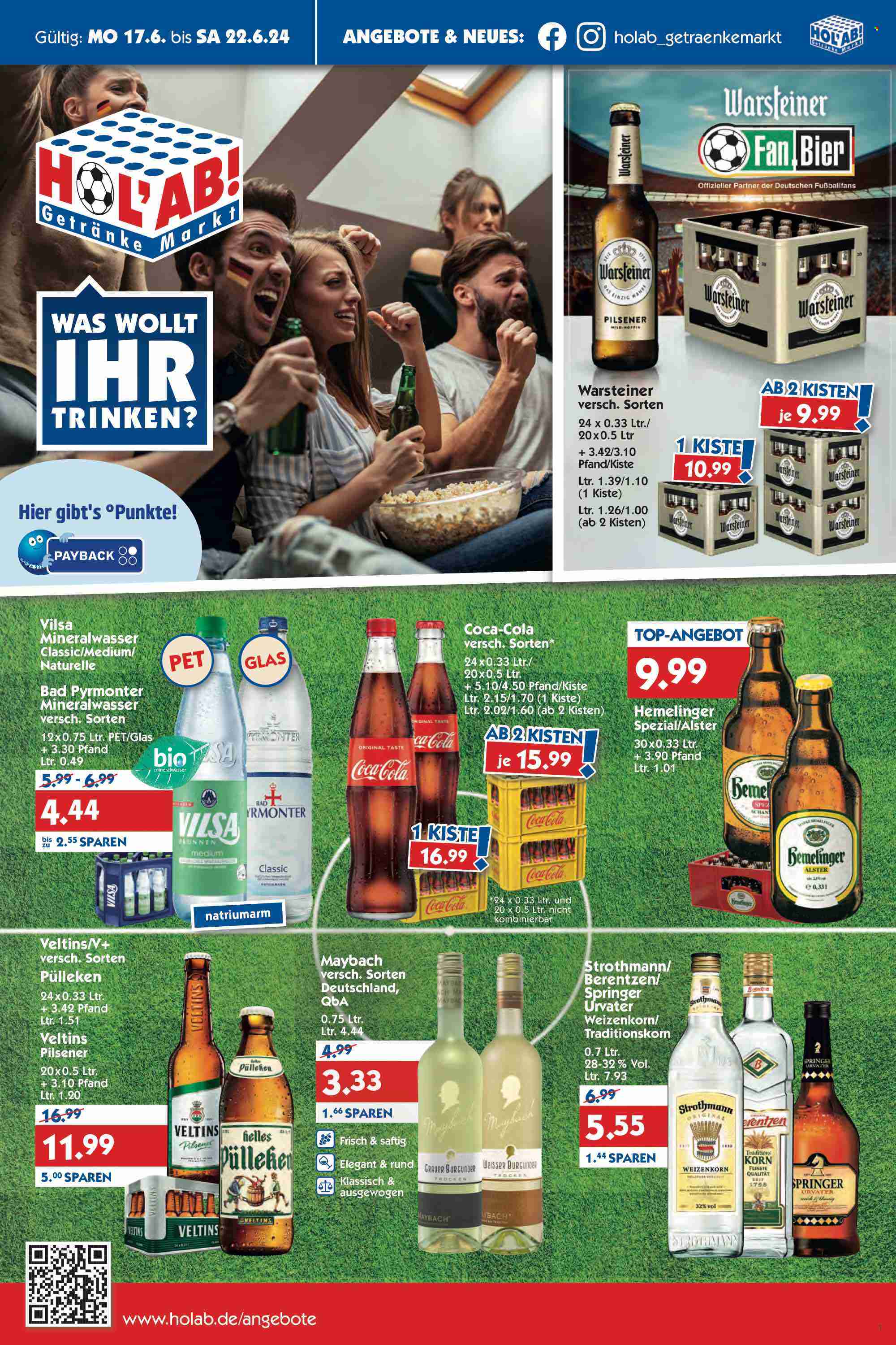Hol'ab! Getränkemarkt Prospekte  - 17.06.2024 - 22.06.2024. Seite 1