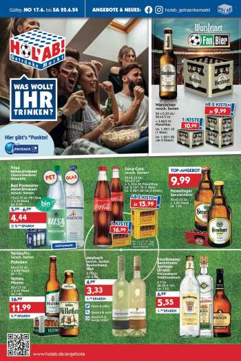 Prospekte Hol'ab! Getränkemarkt - 17.06.2024 - 22.06.2024.