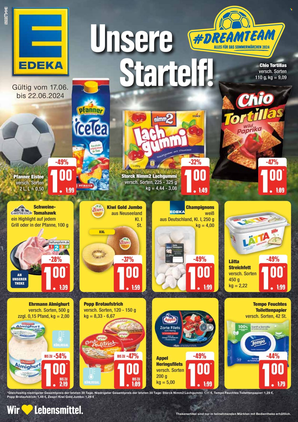 Edeka Prospekte  - 17.06.2024 - 22.06.2024. Seite 1