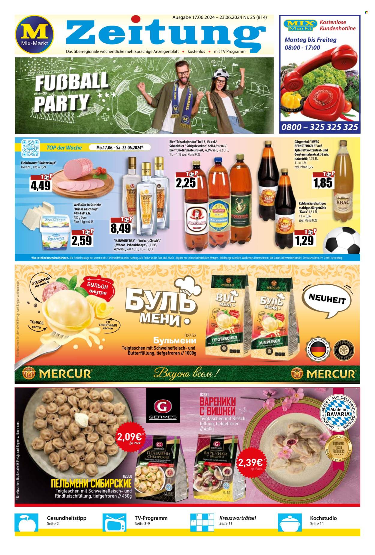 Mix Markt Prospekte  - 17.06.2024 - 23.06.2024. Seite 1