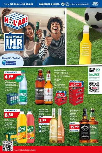 Prospekte Hol'ab! Getränkemarkt - 24.06.2024 - 29.06.2024.
