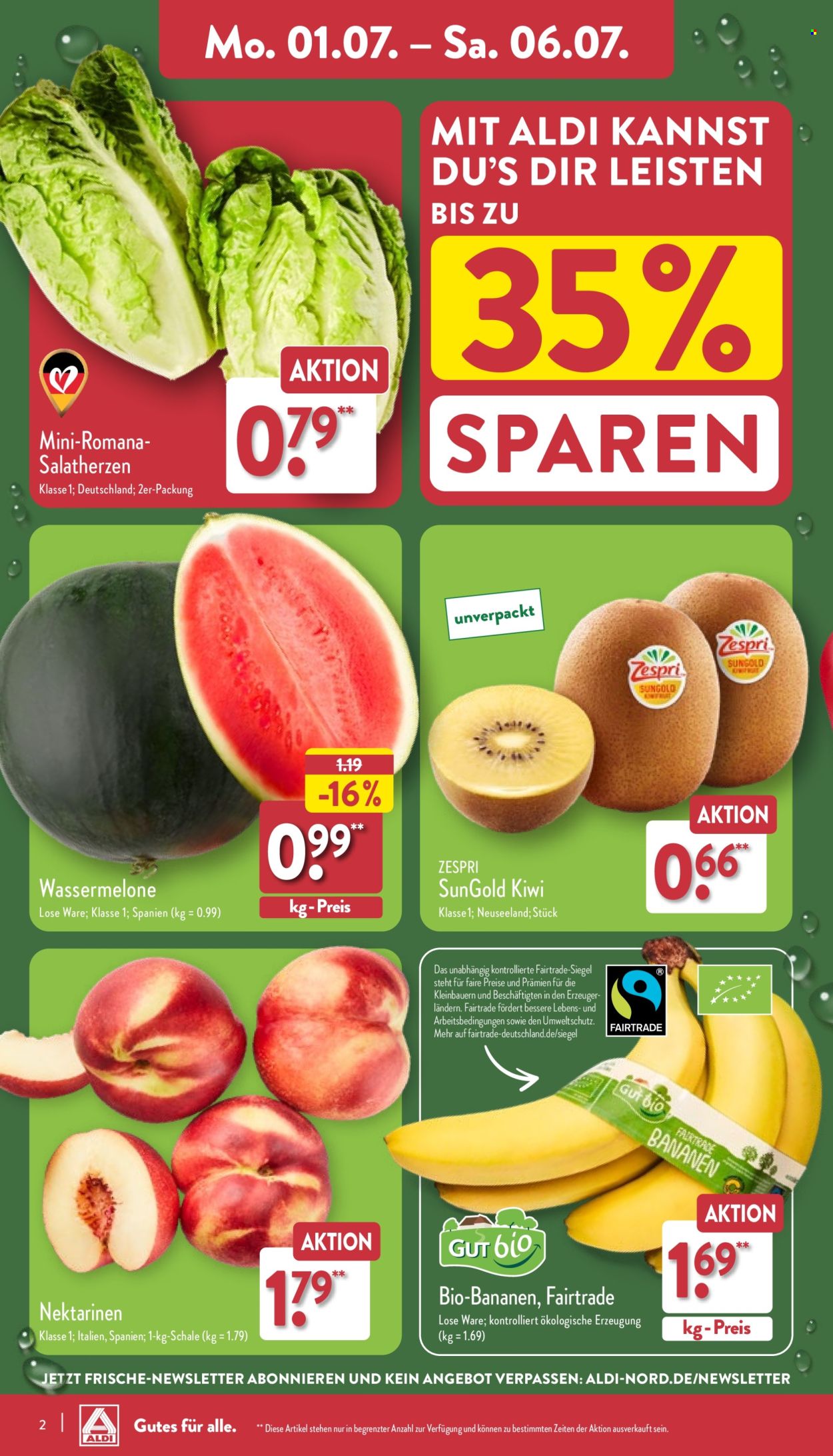 ALDI Nord Prospekte  - 1.07.2024 - 6.07.2024. Seite 2