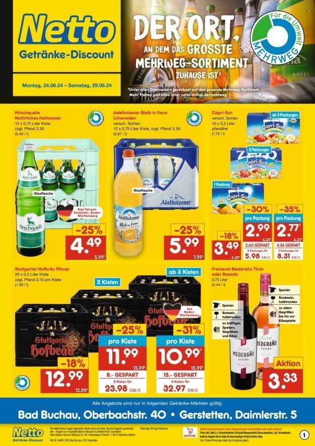 Netto Marken-Discount Prospekte  - 24.06.2024 - 29.06.2024. Seite 1