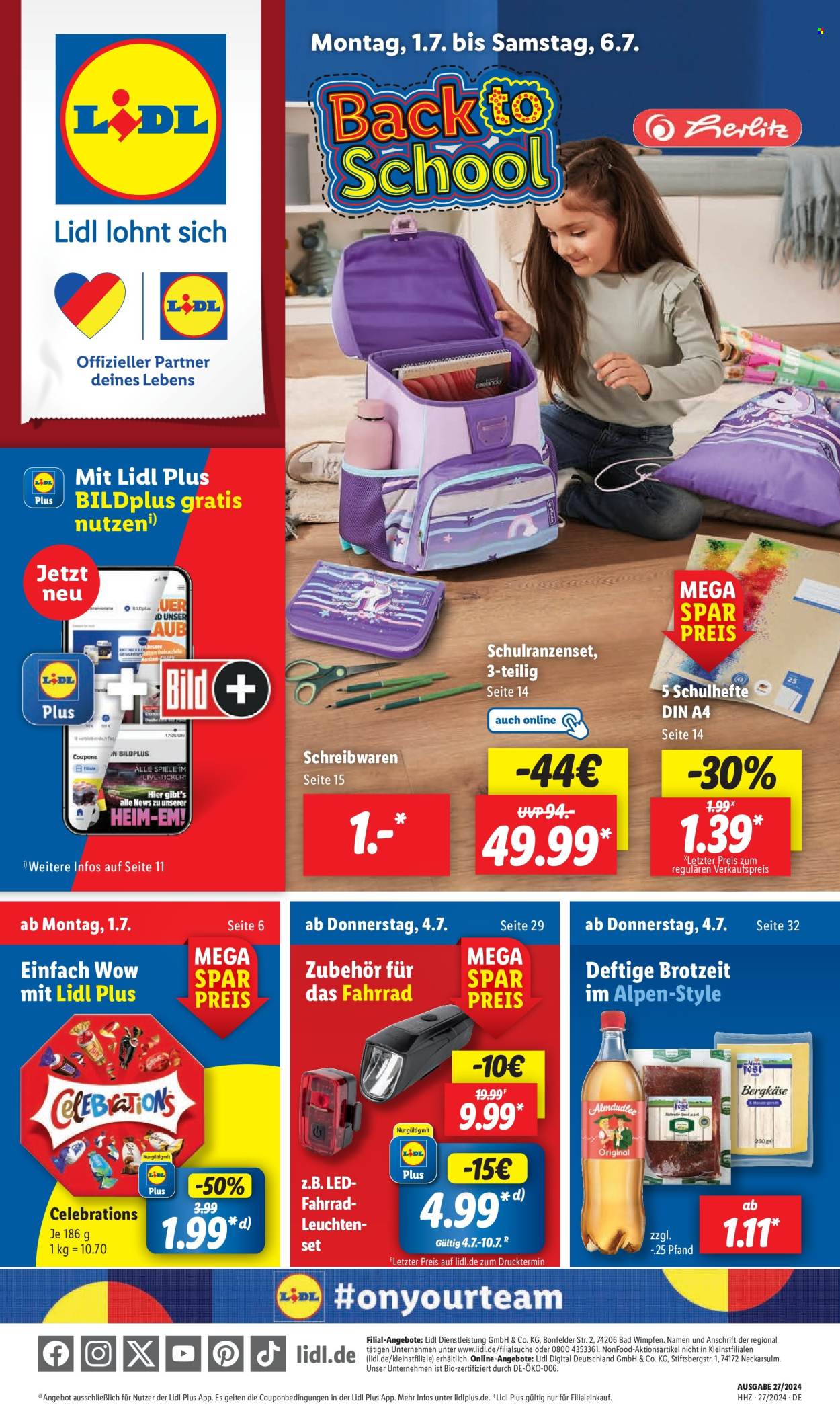 Lidl Prospekte  - 1.07.2024 - 6.07.2024. Seite 1