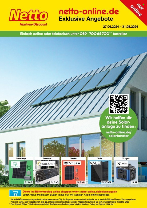 Netto Marken-Discount Prospekte  - 27.06.2024 - 31.08.2024. Seite 1