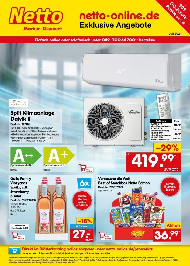 Netto Marken-Discount Prospekte  - 27.06.2024 - 31.07.2024. Seite 1
