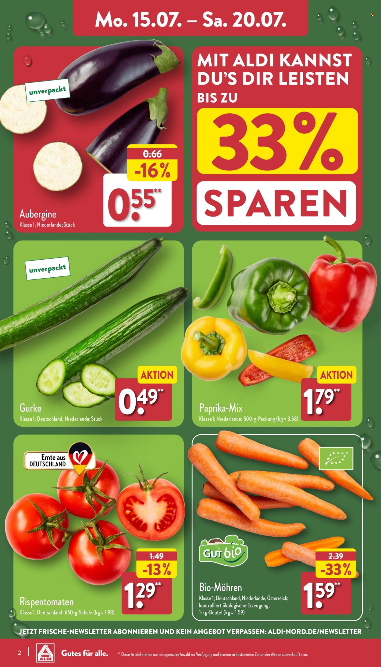 ALDI Nord Prospekte  - 15.07.2024 - 20.07.2024. Seite 2